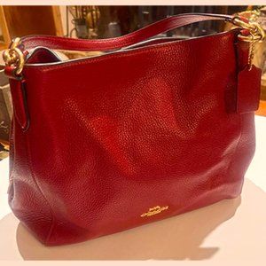 NWT Coach Pebble Leather Hallie Shoulder Bag